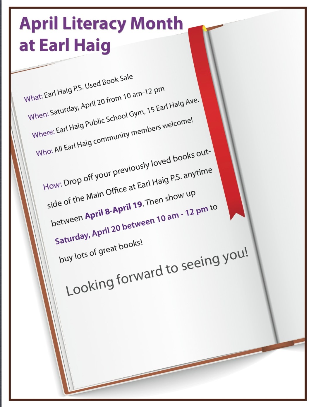 Earl Haig Used Book Sale