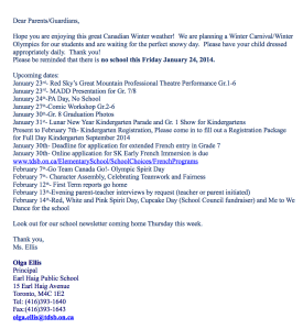 Ms Ellis Jan & Feb Dates