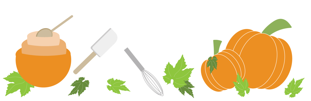 pumpkins leaves baking utensils